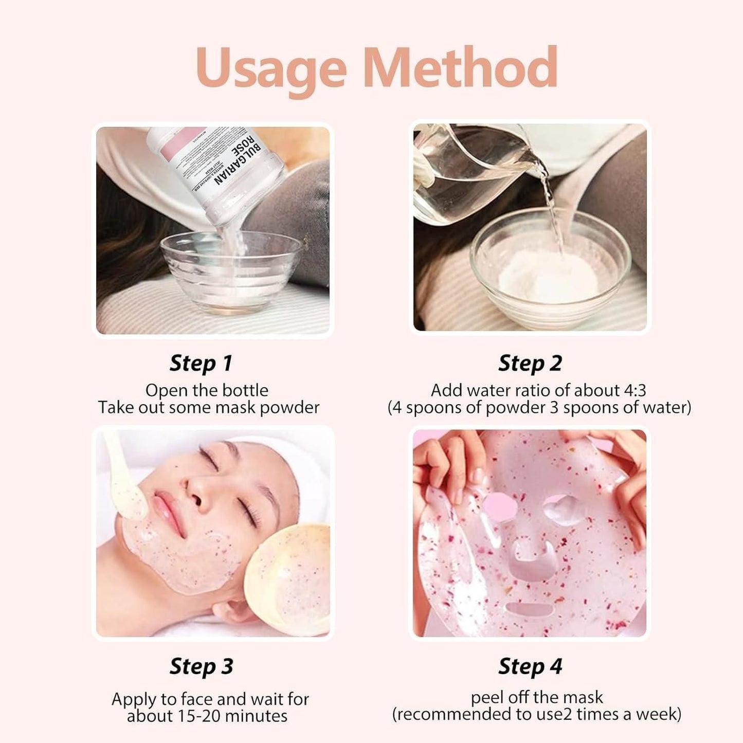 Professional Peel-Off Hydro Bulgarian Rose Jelly Face Mask